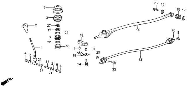 1989 Acura Integra 3 Door LS KA 5MT Shift Lever Diagram