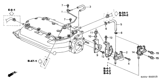 2003 Acura MDX Pipe, Install Diagram for 17400-RDJ-A00