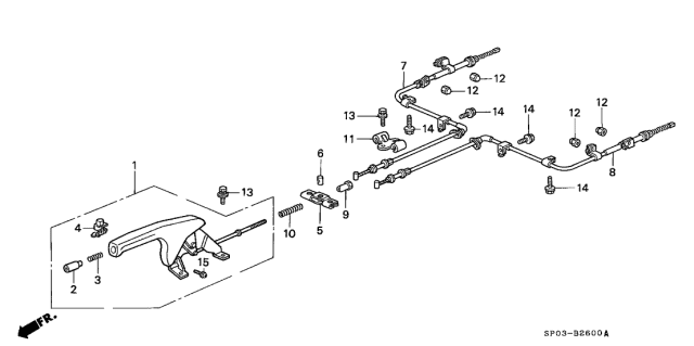 1993 Acura Legend 4 Door STD KA 4AT Parking Brake Lever Diagram