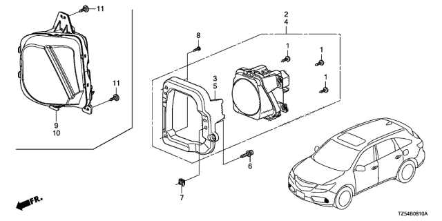 2017 Acura MDX 5 Door ADV (ENT/E.LIBERTY) KA 9AT Foglight Diagram