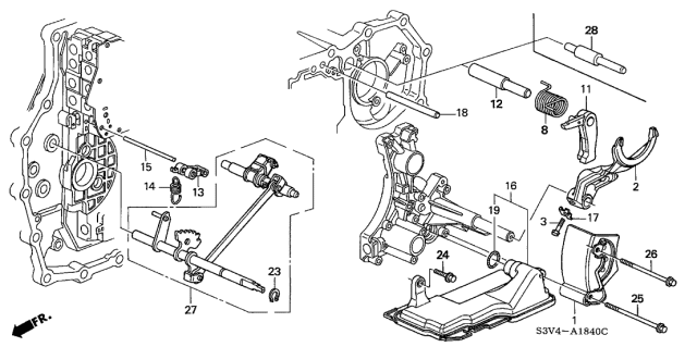 2006 Acura MDX Shaft Assembly, Change Control Diagram for 24000-RDK-000