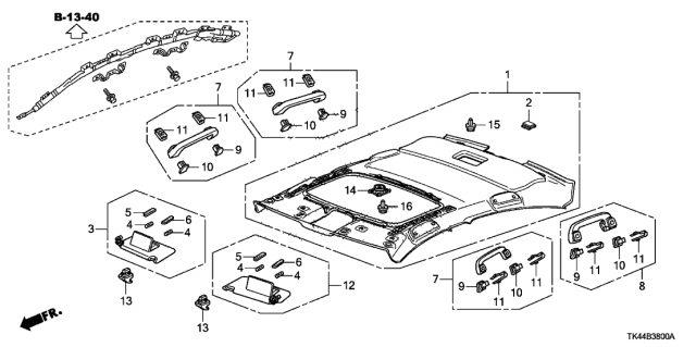 2009 Acura TL Holder As (Premium Ivory) Diagram for 88217-TR0-A01ZF