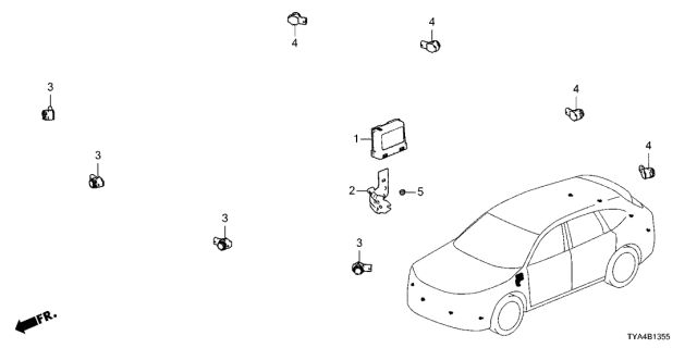 2022 Acura MDX Sensor Nh883P Diagram for 39680-TZA-J01ZE