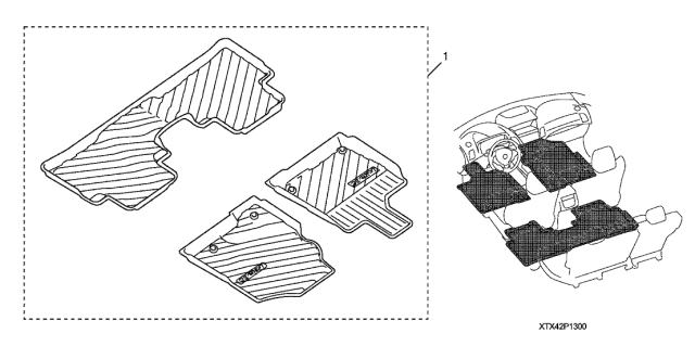 2017 Acura RDX 5 Door TECH (2WD) KA 6AT All Season Mat Diagram