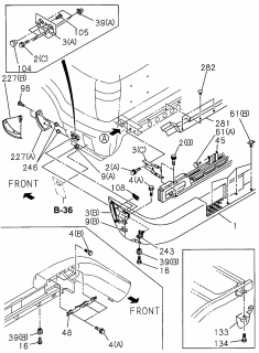 1996 Acura SLX Bracket, Driver Side Bumper Diagram for 8-97800-132-2