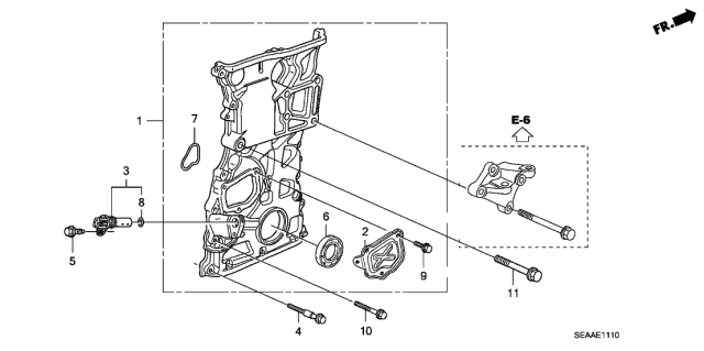 2008 Acura TSX Chain Case Assembly Diagram for 11410-RZA-010