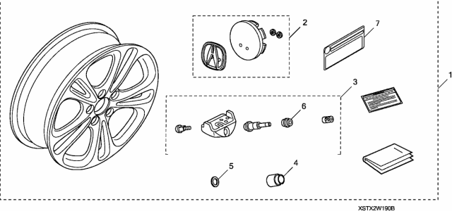 2009 Acura MDX Alloy Wheel (19") Diagram for 08W19-STX-200B