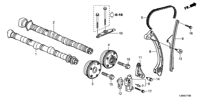 2021 Acura RDX 5 Door ADV KA XAT Camshaft - Cam Chain Diagram