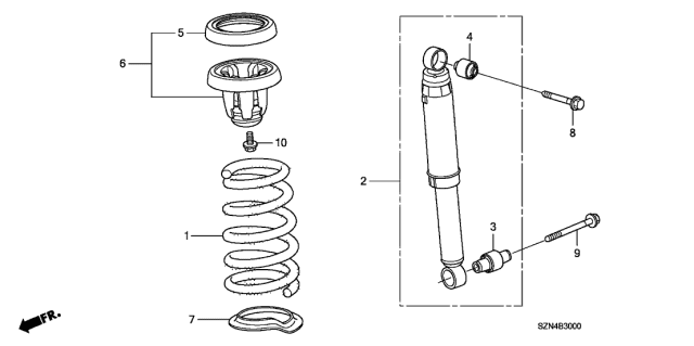 2011 Acura ZDX Rear-Shock Absorber Or Strut Diagram for 52610-SZN-A01