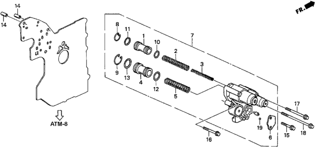 1997 Acura CL Body Assembly, Accumulator Diagram for 27850-P0W-000