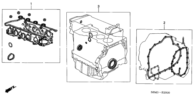 2002 Acura RSX Gasket Kit, At Transmission Diagram for 06112-PRP-010