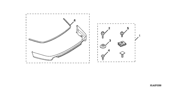 2006 Acura RL Rear Spoiler (Meteor Silver Metallic) Diagram for 08F03-SJA-260