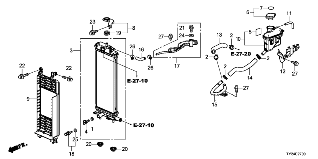 2016 Acura RLX Tube, Overflow Diagram for 1J107-R9S-000