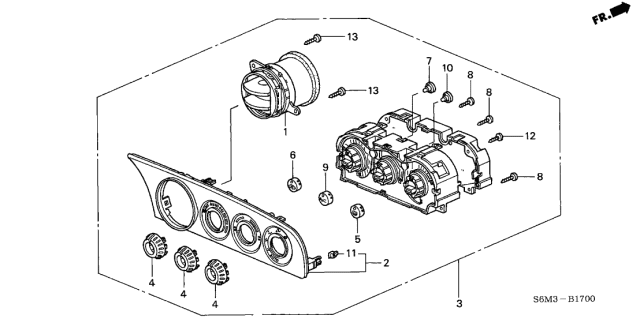 2003 Acura RSX Outlet Assembly, Center (Graphite Black) Diagram for 77251-S6M-A01ZA