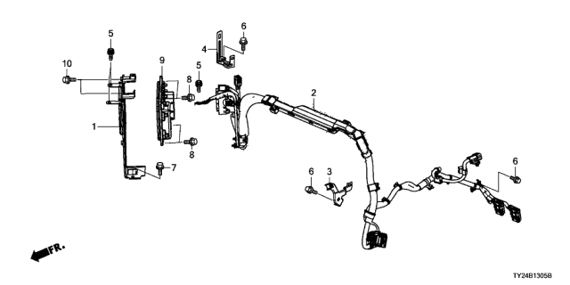 2014 Acura RLX Stay, Transmission Control Unit Harness Connector Diagram for 28152-R9T-000
