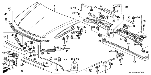 2005 Acura TSX Engine Hood (Dot) Diagram for 60100-SEA-A90ZZ