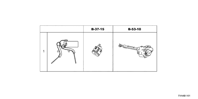 2022 Acura MDX 5 Door TECH KA XAT Key Cylinder Set Diagram