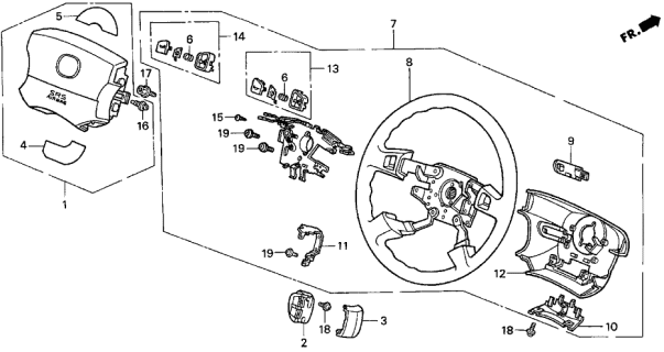 1997 Acura CL Steering Wheel Body (Quartz Gray) Diagram for 78512-SY8-A81ZB