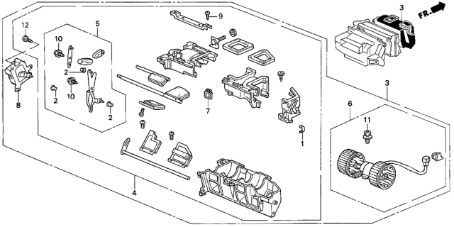 1998 Acura TL 4 Door BAS3.2 KA 4AT Heater Blower Diagram
