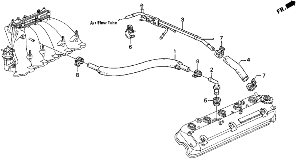 1998 Acura TL Pipe, Breather Diagram for 17137-P1R-N00