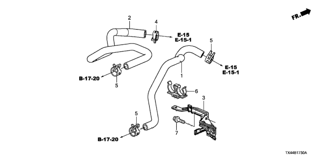 2018 Acura RDX 5 Door TECH (2WD) KA 6AT Water Hose Diagram