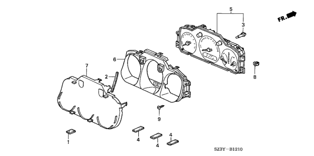 2004 Acura RL Meter Components (NS) Diagram