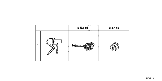 2020 Acura RDX Key Cylinder Set Diagram