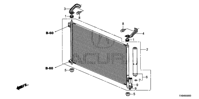 2013 Acura ILX Hybrid 4 Door TECH KA CVT A/C Condenser Diagram