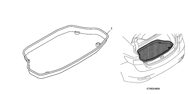 2013 Acura ILX Hybrid 4 Door TECH KA CVT Trunk Tray Diagram