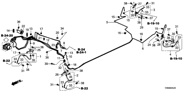 2013 Acura ILX Hose Set, Left Front Brake Diagram for 01465-TX6-A01