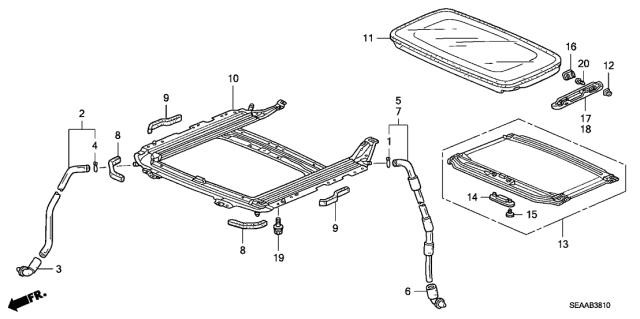 2008 Acura TSX Cover, Passenger Side Link Diagram for 70630-SEA-J11