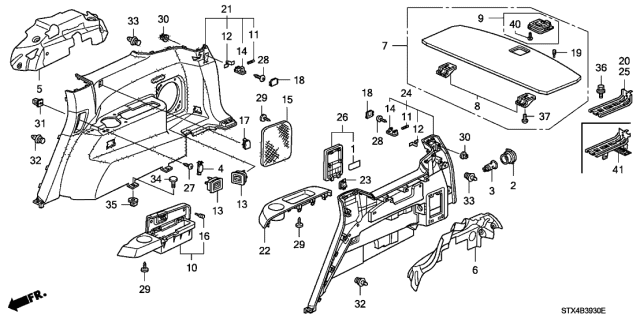 2011 Acura MDX Side Lining Diagram