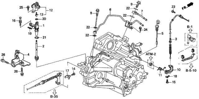 1997 Acura CL Atf Dipstick Diagram for 25610-PX4-003