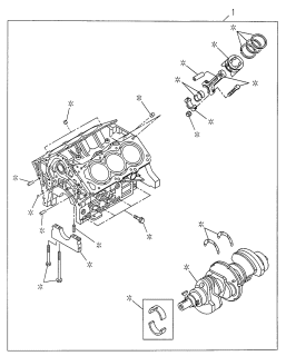 1998 Acura SLX Engine Assembly, Partial Diagram for 5-87310-451-0