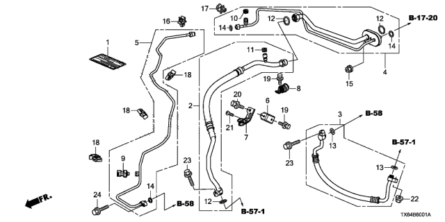 2013 Acura ILX A/C Air Conditioner (Hoses/Pipes) (2.4L) Diagram