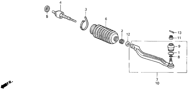 1994 Acura Legend 2 Door LS KA 6MT Tie Rod Diagram