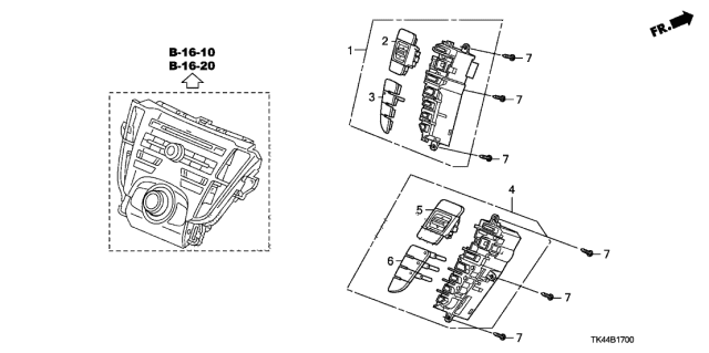 2012 Acura TL Knob Assembly B, Driver (Premium Black Metallic) Diagram for 79622-TK4-A41ZA