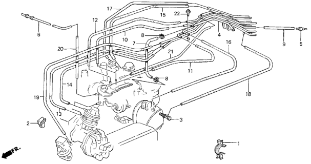 1986 Acura Legend 4 Door LX KA 5MT Install Pipe Diagram