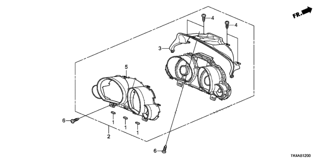 2013 Acura TL Combination Meter Assembly Diagram for 78100-TK5-A61