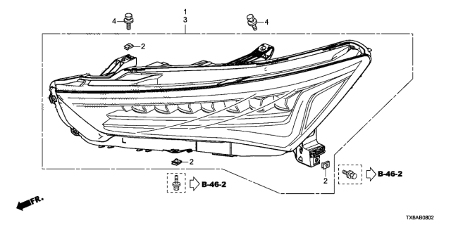 2019 Acura ILX Headlight Diagram