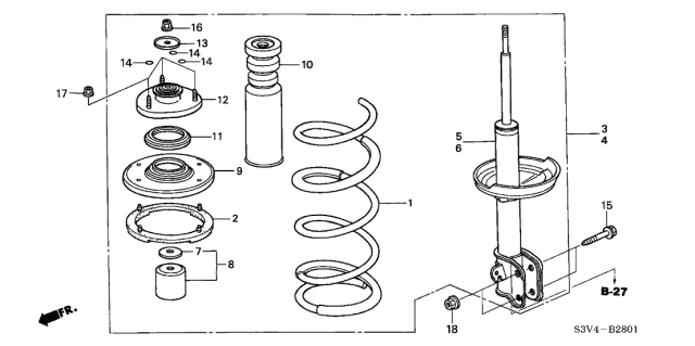 2003 Acura MDX Front Spring Mounting Rubber Diagram for 51402-S3V-A01