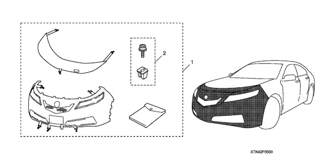 2010 Acura TL 4 Door TECH (AWD HPT) KA 6MT Full Nose Mask Diagram