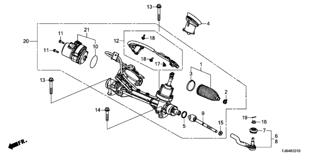 2021 Acura RDX Power Steering Rack And Pinion Gear Diagram for 53623-TJB-A00
