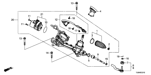 2021 Acura RDX End Component Tie Rod Left Diagram for 53560-TJB-A01