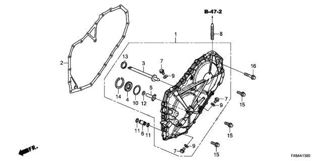 2016 Acura ILX 4 Door TECH (PLUS A-SPEC) KA DCT AT Left Side Cover Diagram