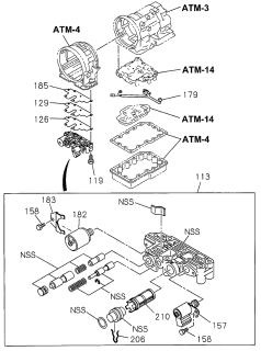 1997 Acura SLX 4 Door 4XS (BASE) KA 4AT AT Upper Control Valve Diagram