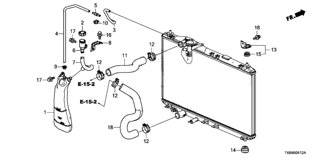 2017 Acura ILX Clamp A, Hose Diagram for 19118-R7C-G01