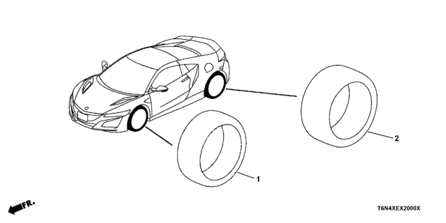 2021 Acura NSX 2 Door FIF KA DCT Winter Tire Diagram 1