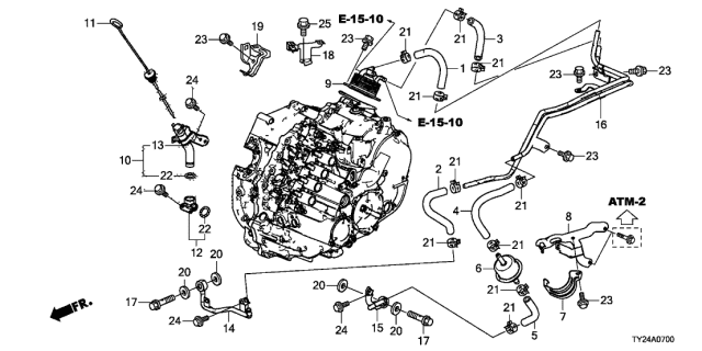 2016 Acura RLX Pipe Sub-Assembly, Gauge (Atf) Diagram for 25605-R9R-000