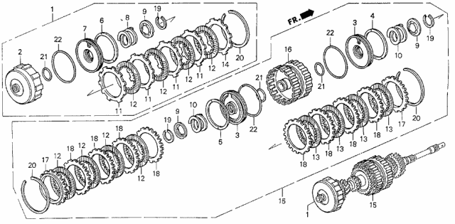 1993 Acura Vigor 4 Door LS KA 4AT AT Clutch (Mainshaft) Diagram